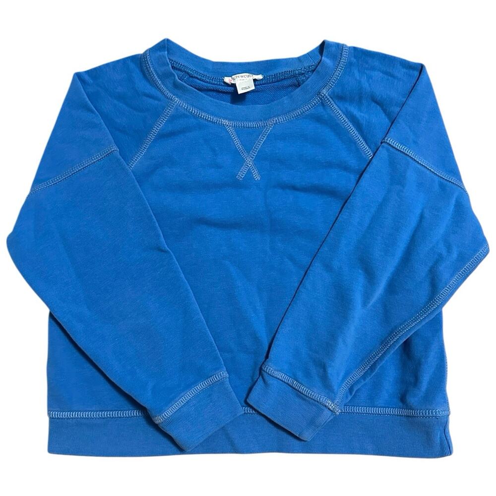 J.Crew Crewcuts Girl's Raglan Sleeve Crewneck Sweatshirt Blue Pullover S Casual